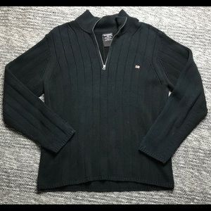 Polo Ralph Lauren Black Ribbed Half Zip Sweater